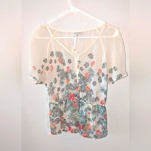 Ivory short sleeve blouse